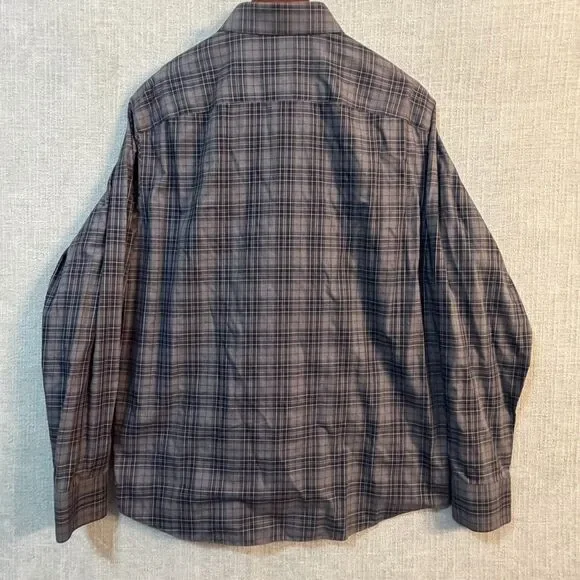 UNTUCKit Shirt Mens XL Gray Plaid Devitt WF Long Sleeve Button Down Cotton Soft - Picture 7 of 10